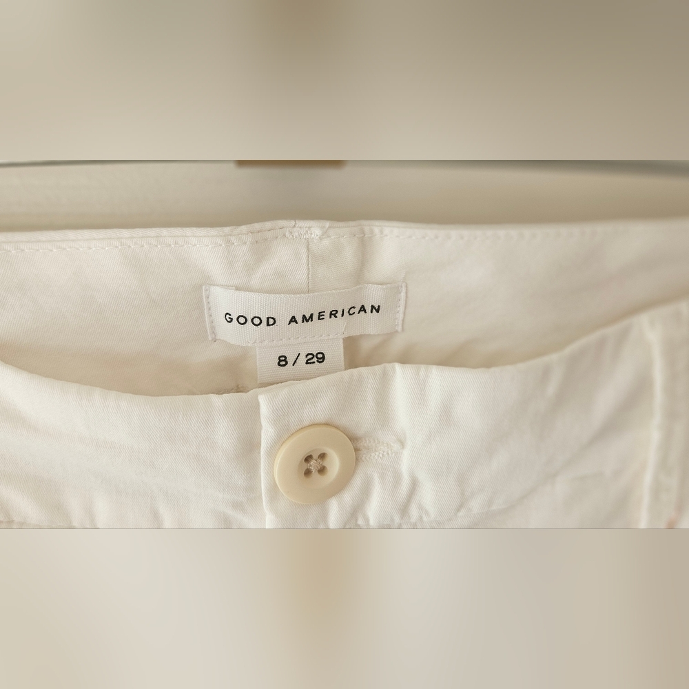 NWT Good American Womens Baggy Cargo Pants- White- Size 8 - Picture 7 of 15